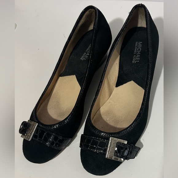 🤩Michael Kors Black Croc-Embossed Buckle Flats, Size 9 - Picture 8 of 9